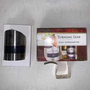 Turning Leaf California Wine Thermometer Bottle Cuff Stainless Steel Christmas